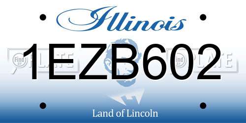 1EZB602 Illinois License Plate