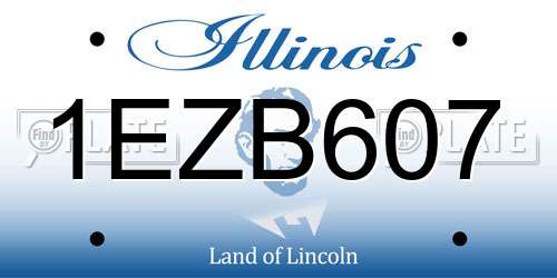 1EZB607 Illinois License Plate