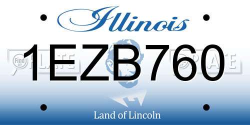 1EZB760 Illinois License Plate