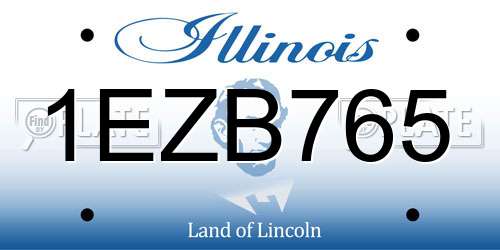 1EZB765 Illinois License Plate