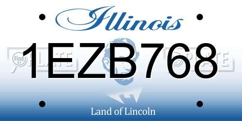 1EZB768 Illinois License Plate