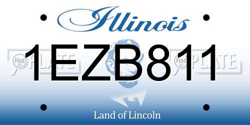 1EZB811 Illinois License Plate