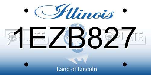1EZB827 Illinois License Plate