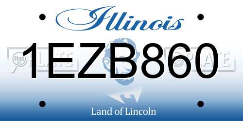 1EZB860 Illinois License Plate