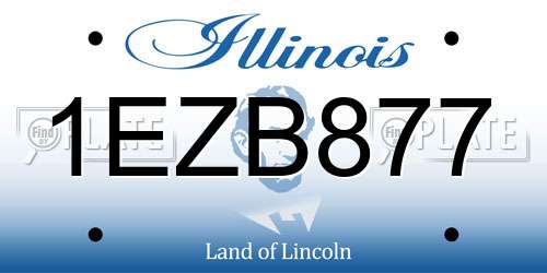 1EZB877 Illinois License Plate