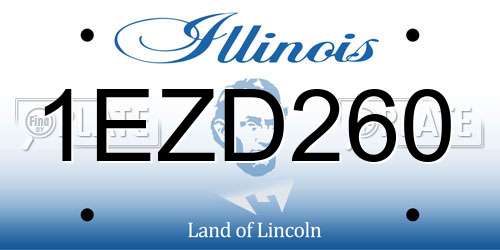 1EZD260 Illinois License Plate