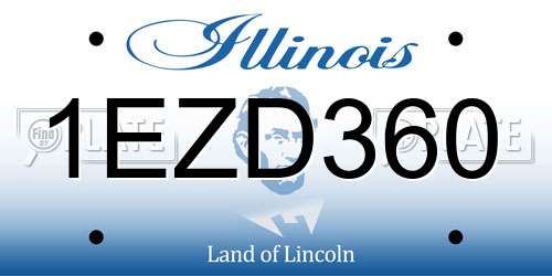1EZD360 Illinois License Plate