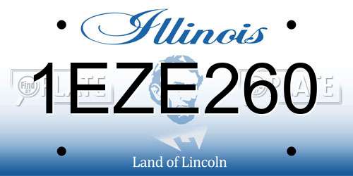 1EZE260 Illinois License Plate
