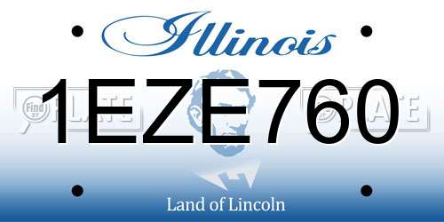 1EZE760 Illinois License Plate