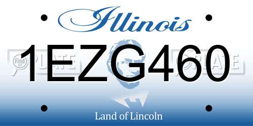 1EZG460 Illinois License Plate