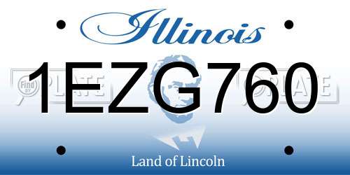 1EZG760 Illinois License Plate