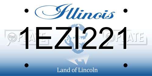 1EZI221 Illinois License Plate