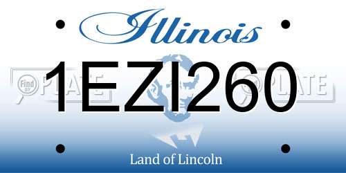1EZI260 Illinois License Plate