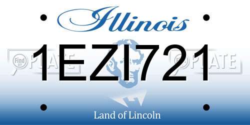 1EZI721 Illinois License Plate