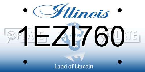 1EZI760 Illinois License Plate