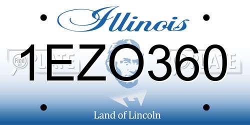 1EZO360 Illinois License Plate