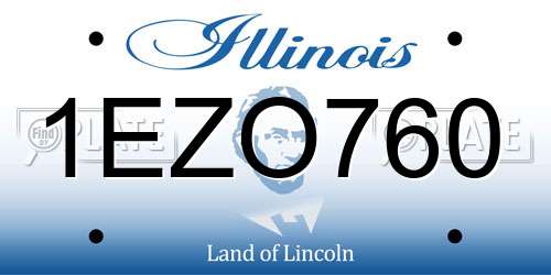 1EZO760 Illinois License Plate