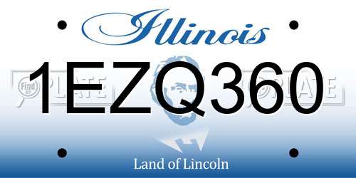 1EZQ360 Illinois License Plate