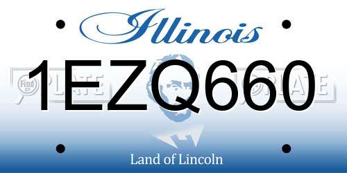1EZQ660 Illinois License Plate