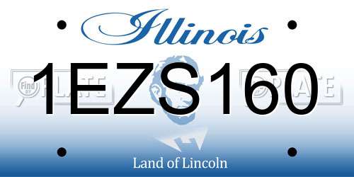 1EZS160 Illinois License Plate