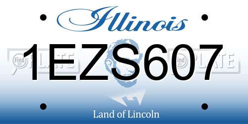 1EZS607 Illinois License Plate