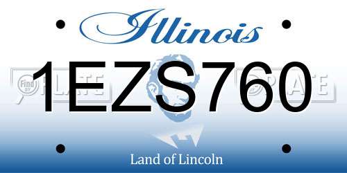 1EZS760 Illinois License Plate