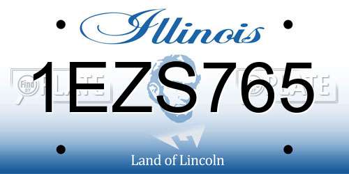 1EZS765 Illinois License Plate