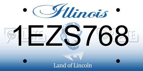 1EZS768 Illinois License Plate