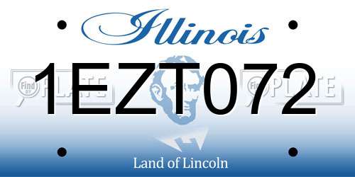 1EZT072 Illinois License Plate