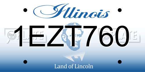 1EZT760 Illinois License Plate