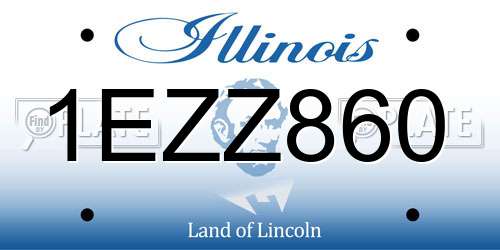 1EZZ860 Illinois License Plate