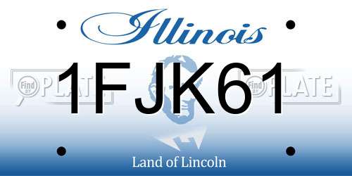 1FJK61 Illinois License Plate