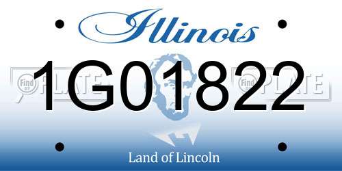 1G01822 Illinois License Plate