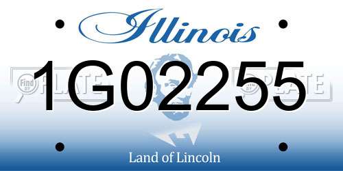 1G02255 Illinois License Plate