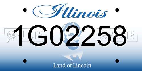 1G02258 Illinois License Plate