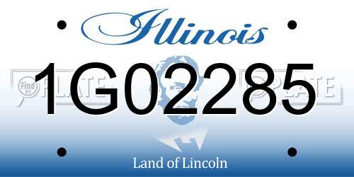1G02285 Illinois License Plate
