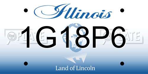 1G18P6 Illinois License Plate