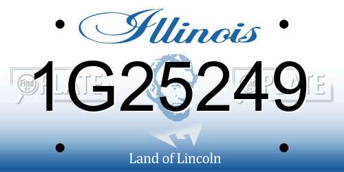 1G25249 Illinois License Plate