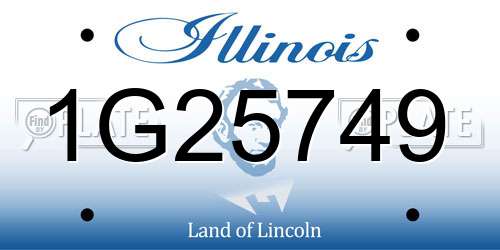 1G25749 Illinois License Plate