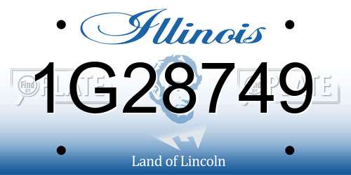 1G28749 Illinois License Plate