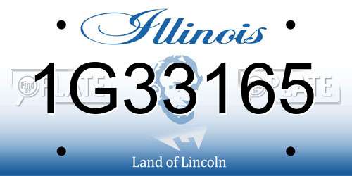 1G33165 Illinois License Plate