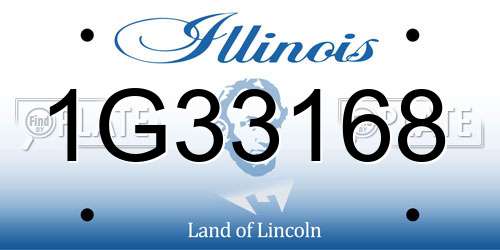 1G33168 Illinois License Plate
