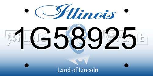 1G58925 Illinois License Plate