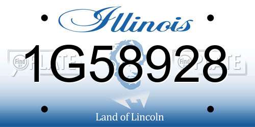 1G58928 Illinois License Plate