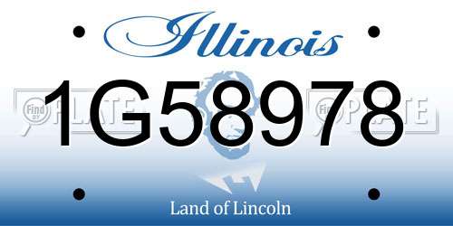 1G58978 Illinois License Plate