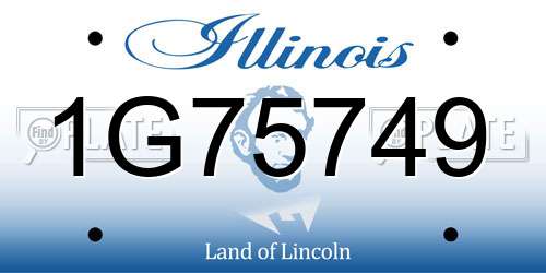 1G75749 Illinois License Plate