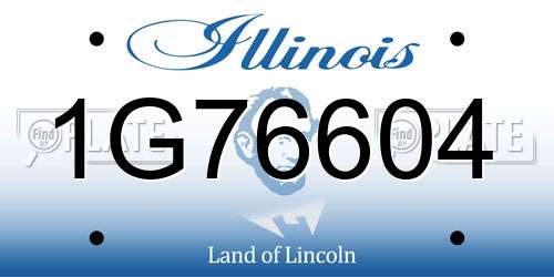 1G76604 Illinois License Plate