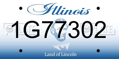 1G77302 Illinois License Plate