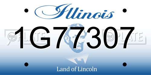 1G77307 Illinois License Plate