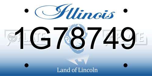 1G78749 Illinois License Plate